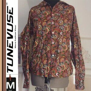 ☂️3/$30 Fun multicolor button up dress shirt, large